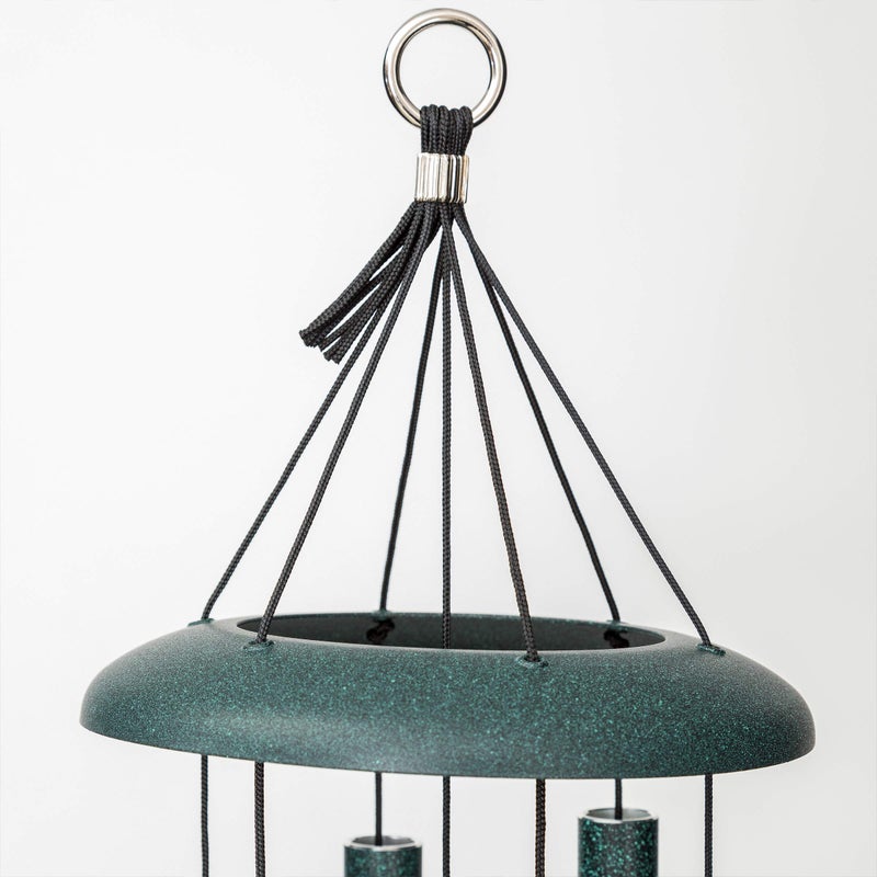 Corinthian Bells أجراس كورنثيان من ويند ريفر - جرس رياح أخضر بطول 27 بوصة للباحات، الفناء الخلفي، الحدائق، وزينة الهواء الطلق (جرس ألمنيوم) مصنوع في الولايات المتحدة الأمريكية - Image 4